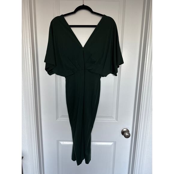 NWT Banana Republic Soraya Butterfly Sleeve Midi Dress in Hunter Green, 10 - Picture 4 of 8